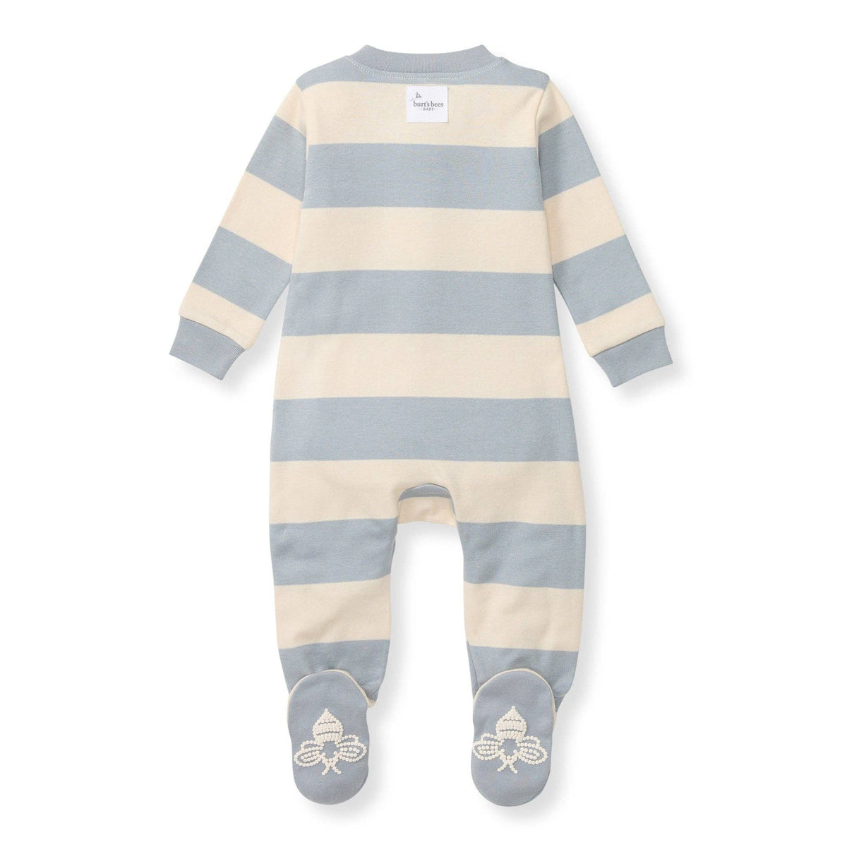 Rugby Stripe Organic Cotton Sleep & Play in Quarry-Lemons and Limes Boutique