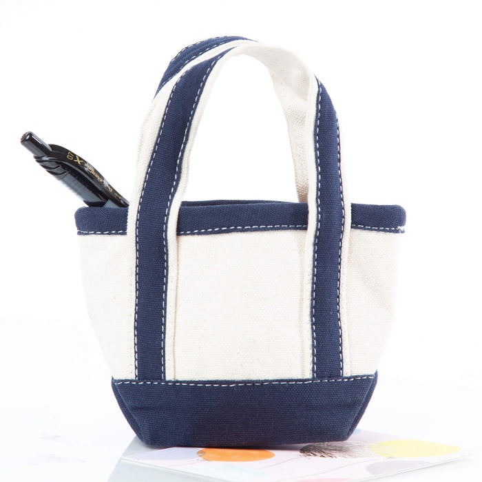 Mini Canvas Tote in Navy