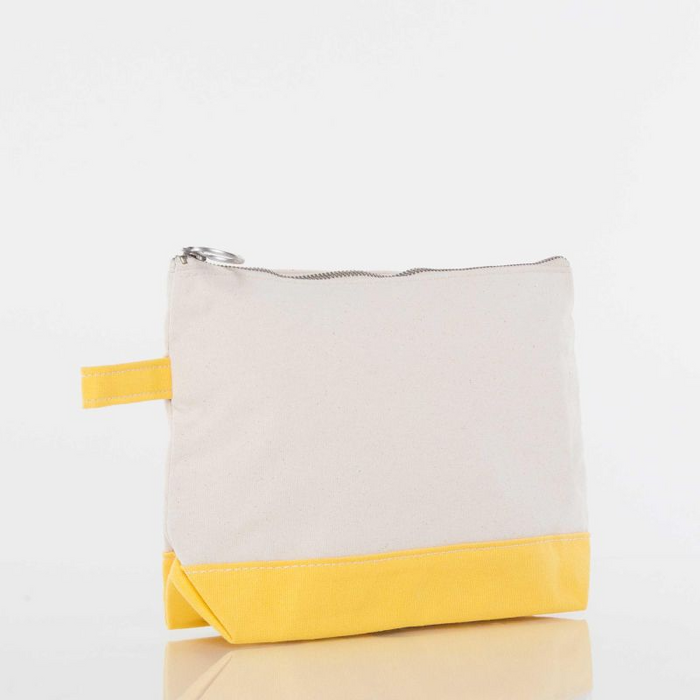 Canvas Cosmetic Zip Pouch in Yellow