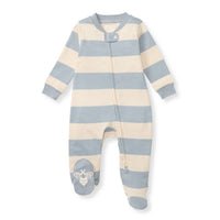 Rugby Stripe Organic Cotton Sleep & Play in Quarry-Lemons and Limes Boutique