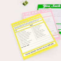 Awesome Citation Nifty Note Pad (Yellow)--Lemons and Limes Boutique