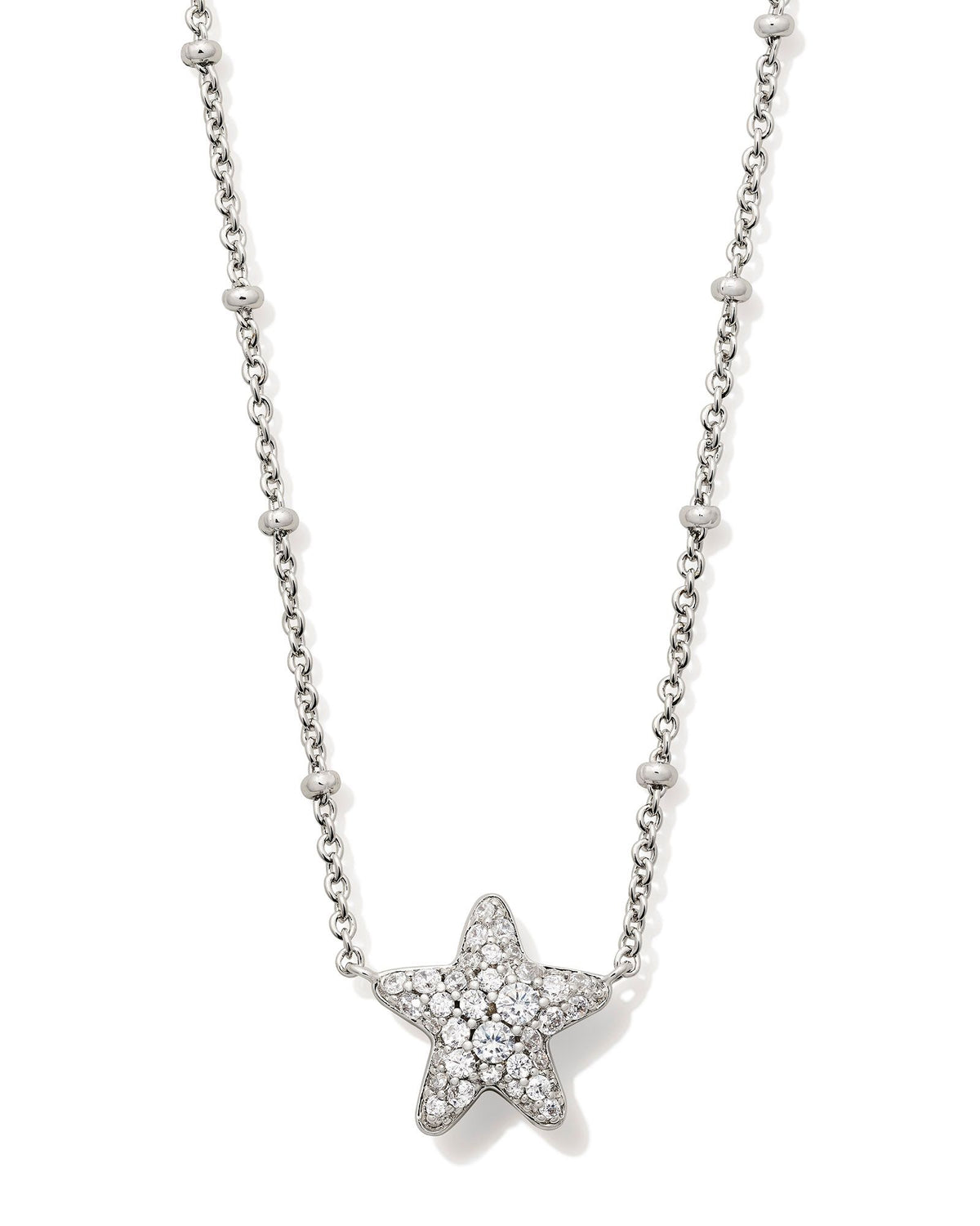 Jae Silver Star Pave Short Pendant Necklace in White Crystal by Kendra Scott-Lemons and Limes Boutique