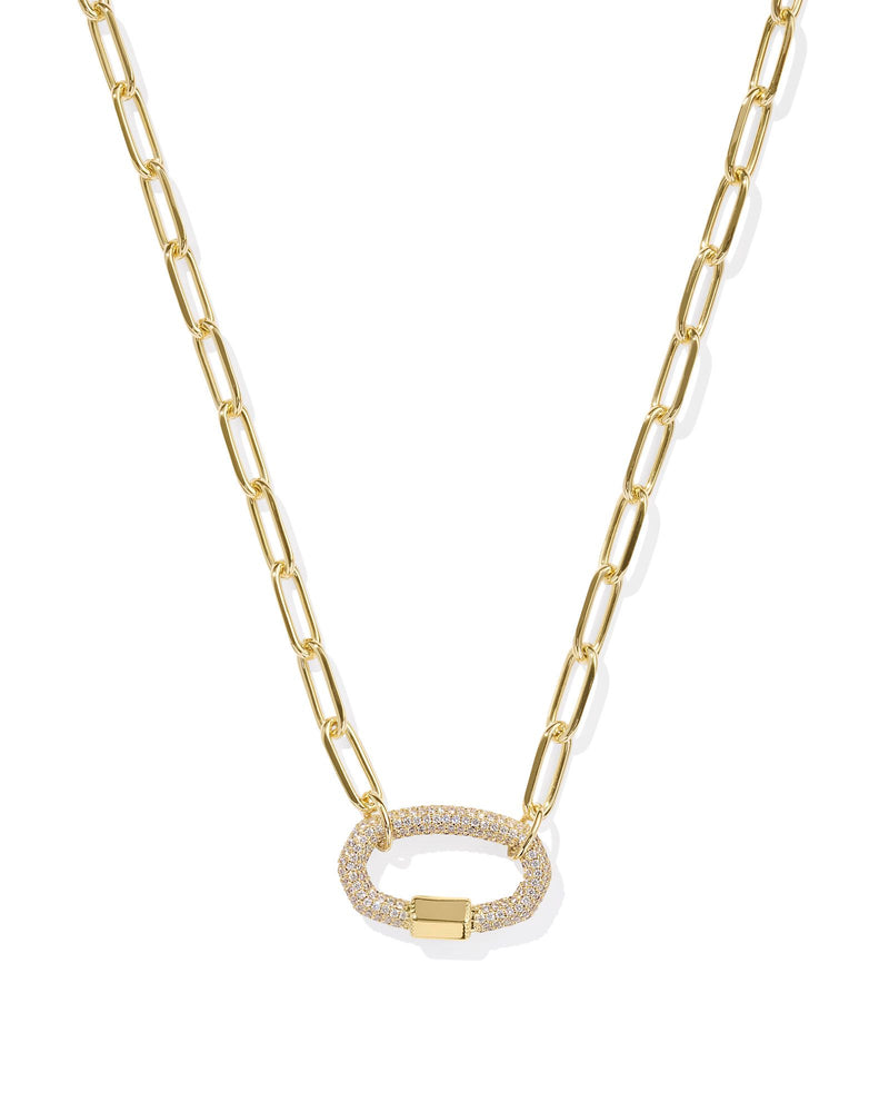 Emery Link Chain Necklace in Gold White Crystal by Kendra Scott-Lemons and Limes Boutique