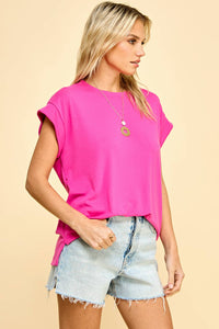 Short Sleeve Top in Hot Pink--Lemons and Limes Boutique