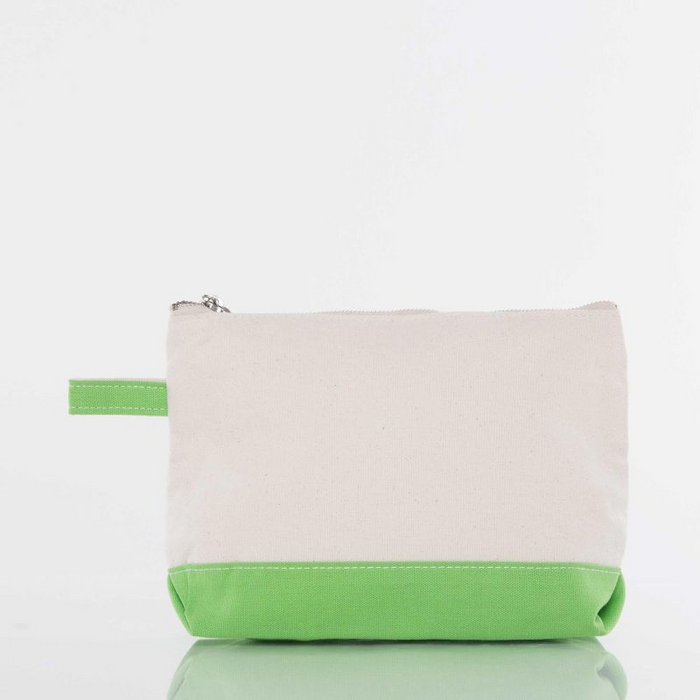 Canvas Cosmetic Zip Pouch - Grass Green