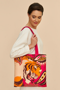 Roaring Tiger Velvet Tote-Lemons and Limes Boutique