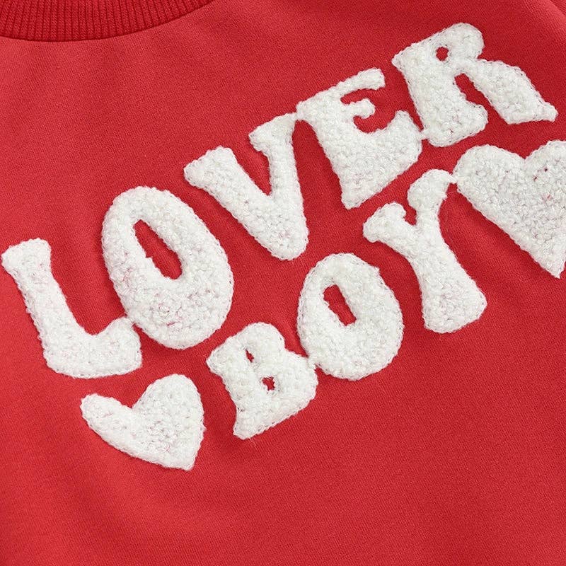 Lover Boy Infant/Toddler Chenille Letters Loungewear Set--Lemons and Limes Boutique