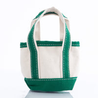 Mini Canvas Tote - Emerald Green