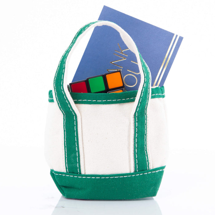 Mini Canvas Tote - Emerald Green