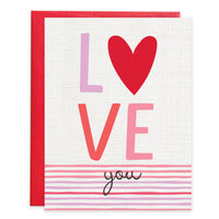 Valentine Greeting Card - Love you Stripes-Lemons and Limes Boutique