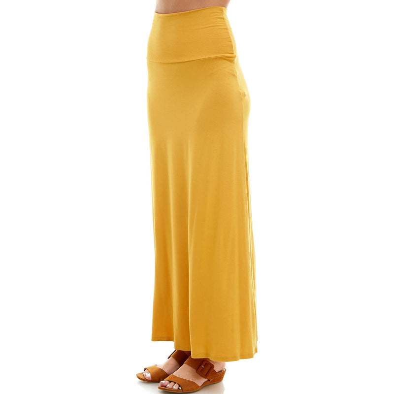 High Waist Solid Soft Maxi Skirt in Blue Indigo--Lemons and Limes Boutique