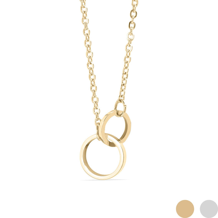 18K Gold PVD Stainless Steel Interlocked Rings Necklace-Gold-Lemons and Limes Boutique