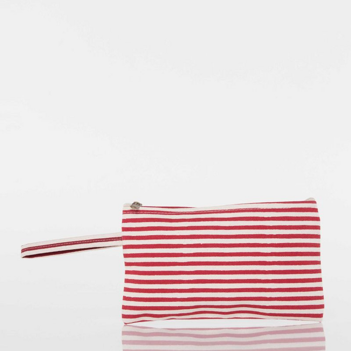 Canvas Clutch - Red Stripes