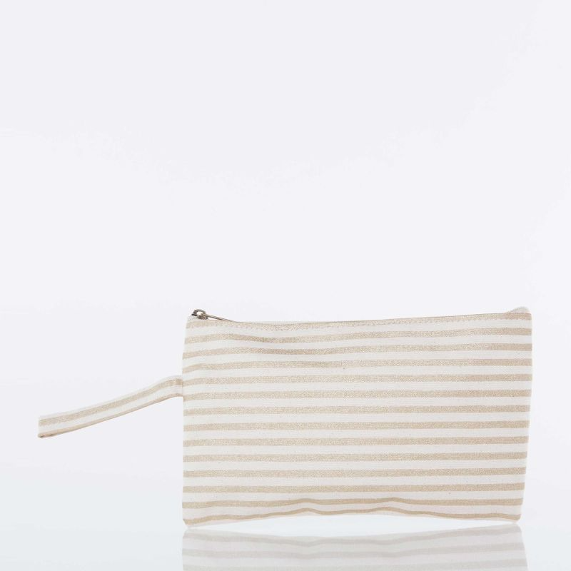 Stipes Clutch in Gold and White