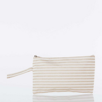 Stipes Clutch in Gold and White