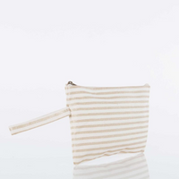 Stipes Clutch in Gold and White