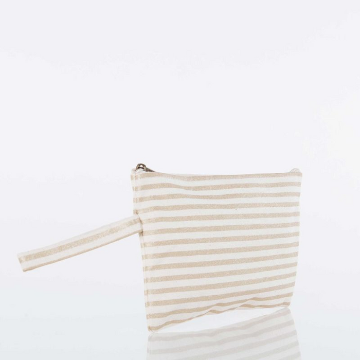 Stipes Clutch in Gold and White