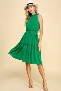 Sleeveless Midi Dress in Kelly Green-Lemons and Limes Boutique