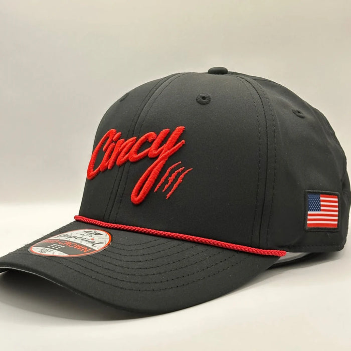 Mid Crown in Black with Red Logo by The Cincy Hat--Lemons and Limes Boutique