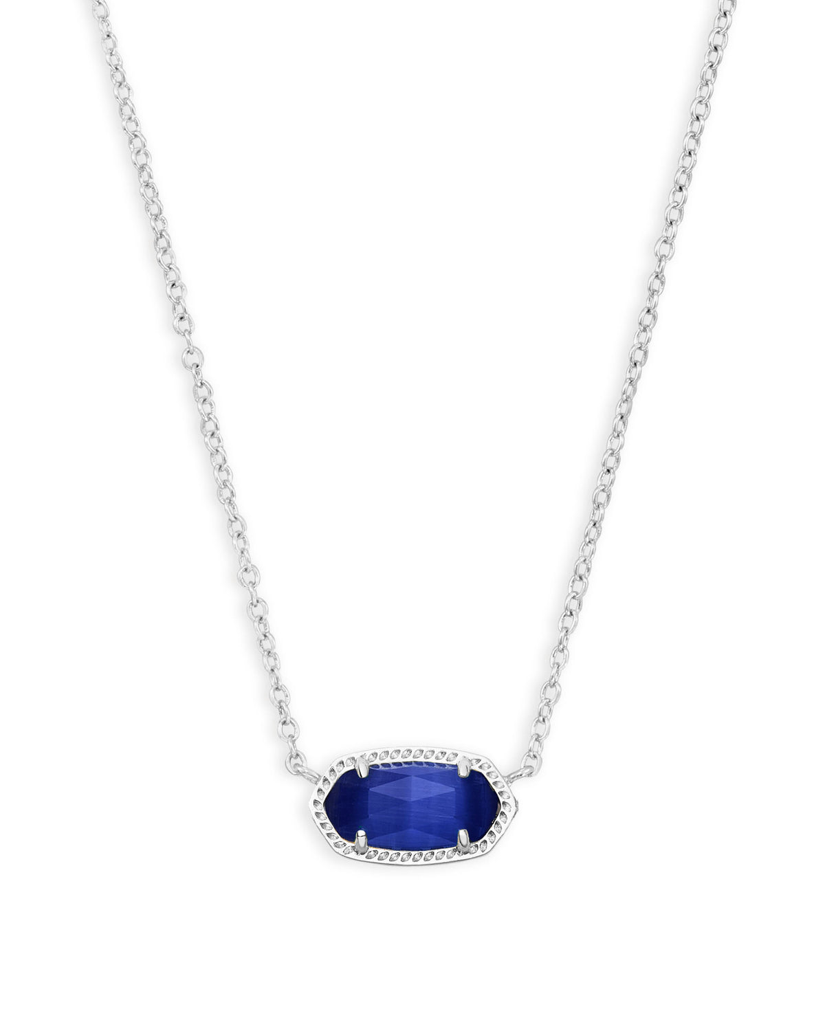 Elisa Necklace in Rhodium Cobalt Cat's Eye by Kendra Scott-Lemons and Limes Boutique