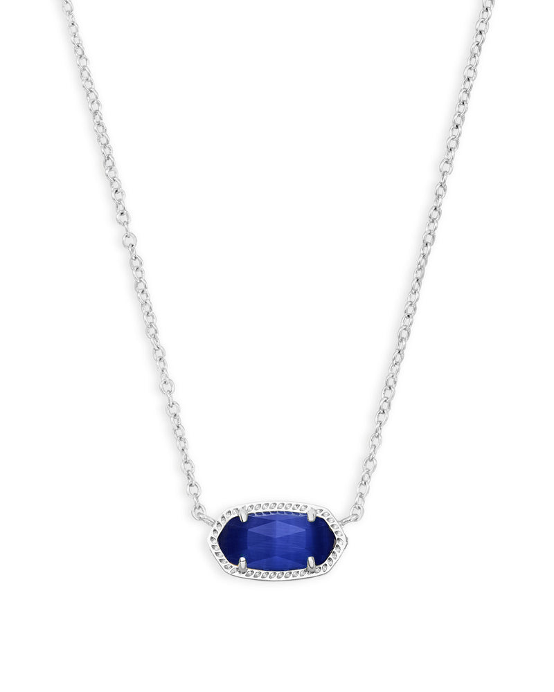 Elisa Necklace in Rhodium Cobalt Cat's Eye by Kendra Scott-Lemons and Limes Boutique