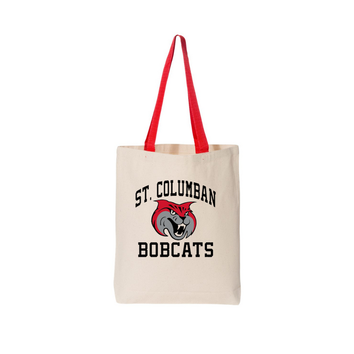 RETIRED DESIGN-St. Columban Red Handle Canvas Tote--Lemons and Limes Boutique