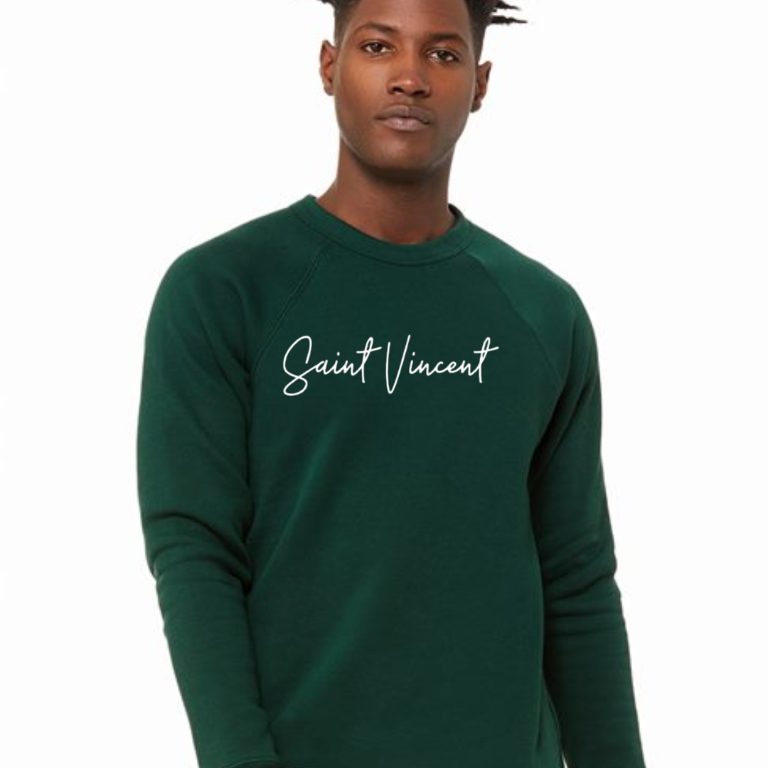 St. Vincent Script on Premium Sponge Fleece Crewneck - Unisex-Lemons and Limes Boutique