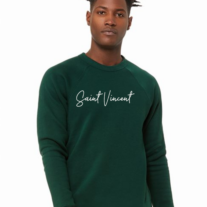 St. Vincent Script on Premium Sponge Fleece Crewneck - Unisex-Lemons and Limes Boutique