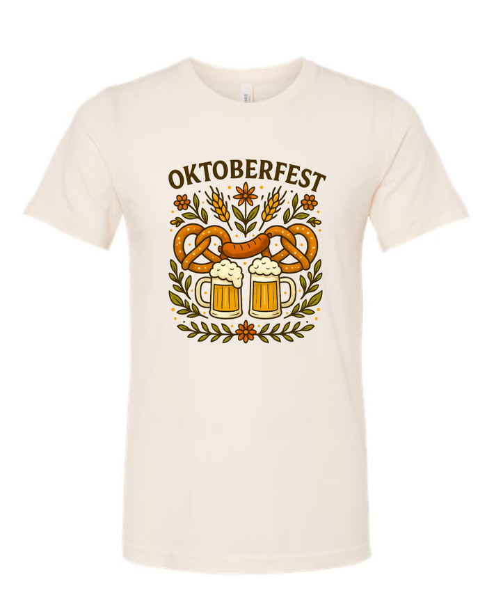Oktoberfest Graphic TShirt on Heather Natural- Unisex-Lemons and Limes Boutique