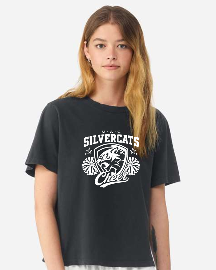 Silvercats Cheer in White on Pigment Dyed Fashion Tee