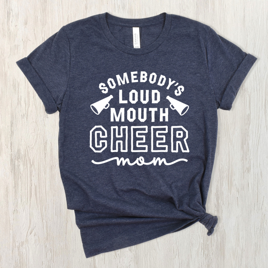 Loud Mouth Cheer Mom Short Sleeve Tee-Lemons and Limes Boutique