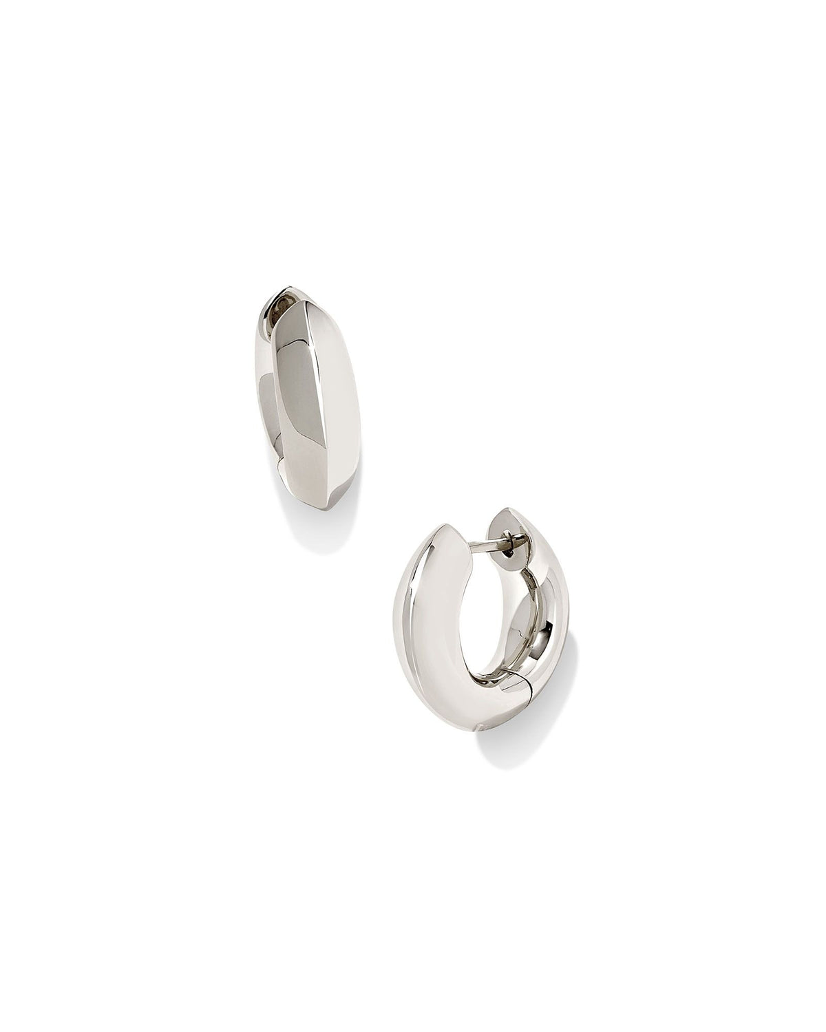 Mikki Metal Huggie Earrings in Polished Silver by Kendra Scott-Lemons and Limes Boutique