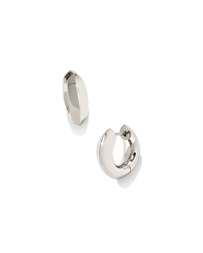 Mikki Metal Huggie Earrings in Polished Silver by Kendra Scott-Lemons and Limes Boutique