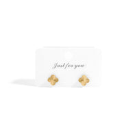 18K Gold PVD Stainless Steel Clover Stud Earrings-Gold-Lemons and Limes Boutique