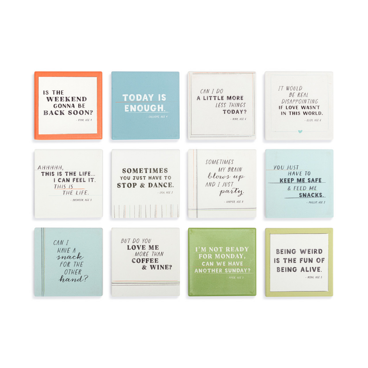 Assorted Live From Snack Time Quote Ceramic Coasters-Lemons and Limes Boutique