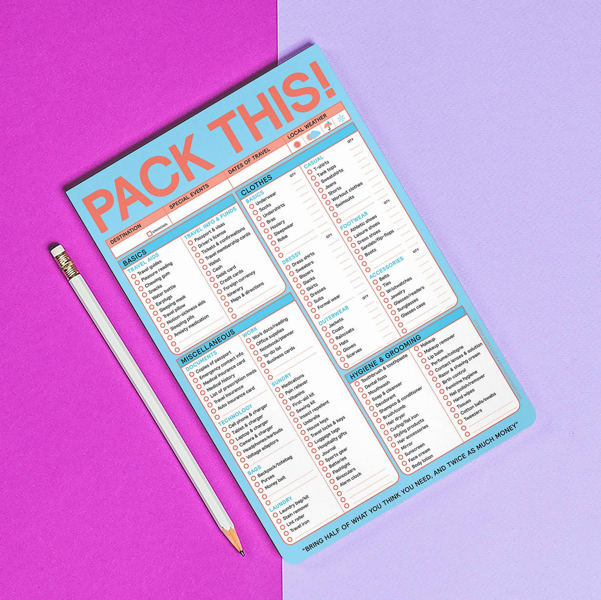 Pack This (Refresh) Pad (Pastel Version)--Lemons and Limes Boutique