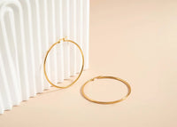 18K Gold PVD Stainless Steel Round Tube Hoop Earrings-Lemons and Limes Boutique