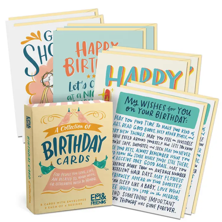 Birthday Cards, Box of 8 Assorted--Lemons and Limes Boutique