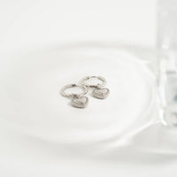 18K Gold PVD Stainless Steel Heart Pendant Hoop Earrings-Lemons and Limes Boutique