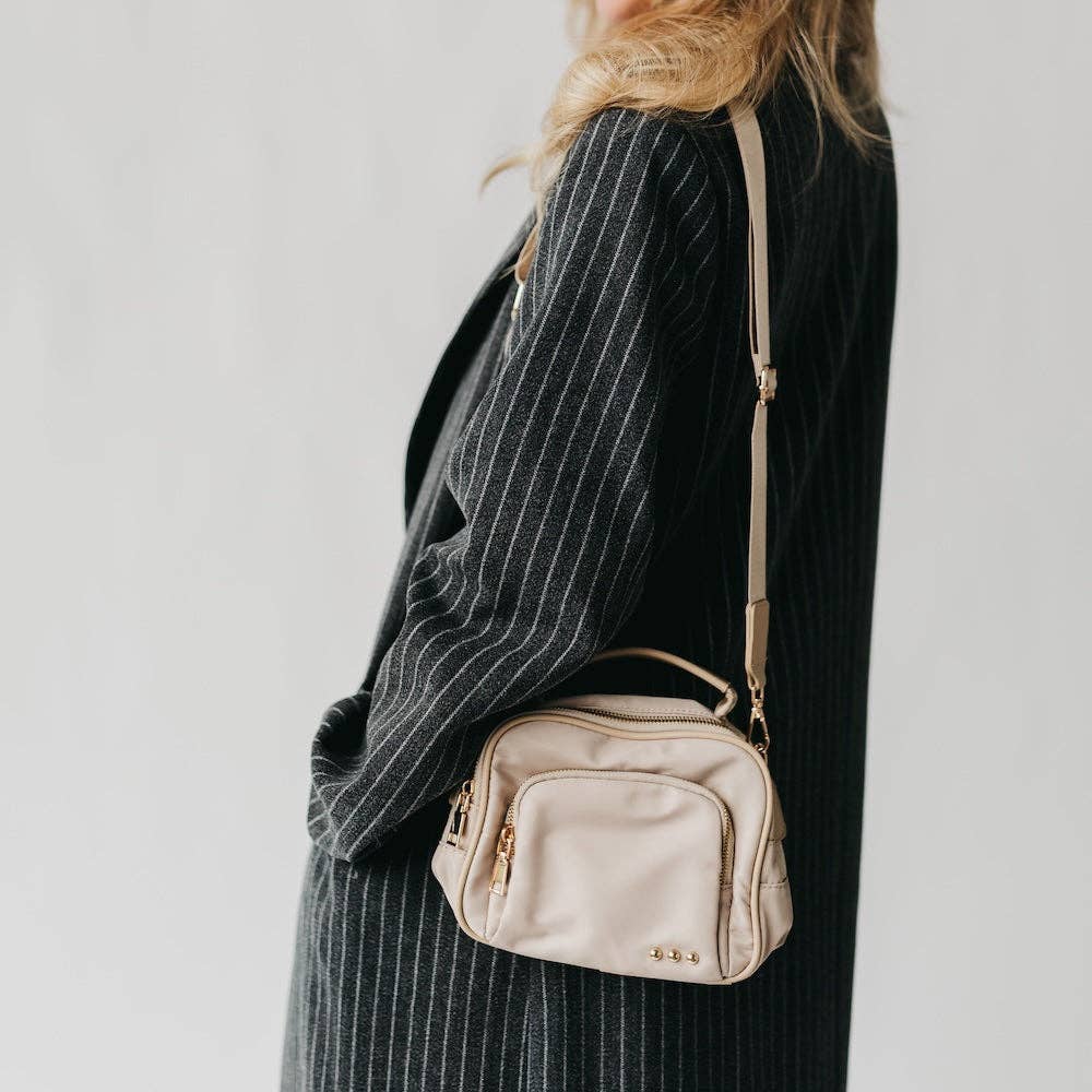 Nisha Nylon Crossbody Bag-Taupe-Lemons and Limes Boutique
