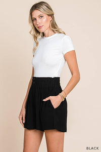 Soft Blended Button Detail Shorts in Coral-Lemons and Limes Boutique