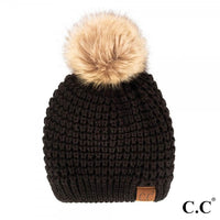 CC Diamond Pom Beanie-Black-Lemons and Limes Boutique