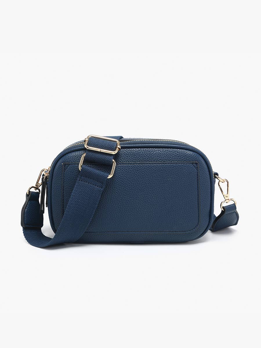 Sky Dual Zip Crossbody w/ Slip Pocket in Navy-Lemons and Limes Boutique