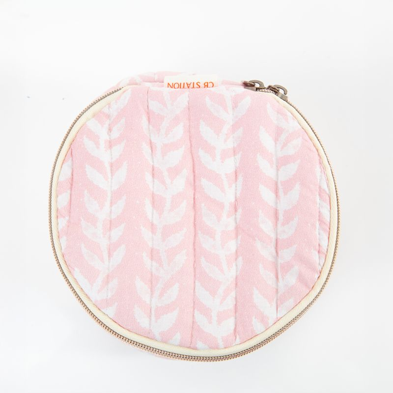 Block Print Circle Case in Powder Pink
