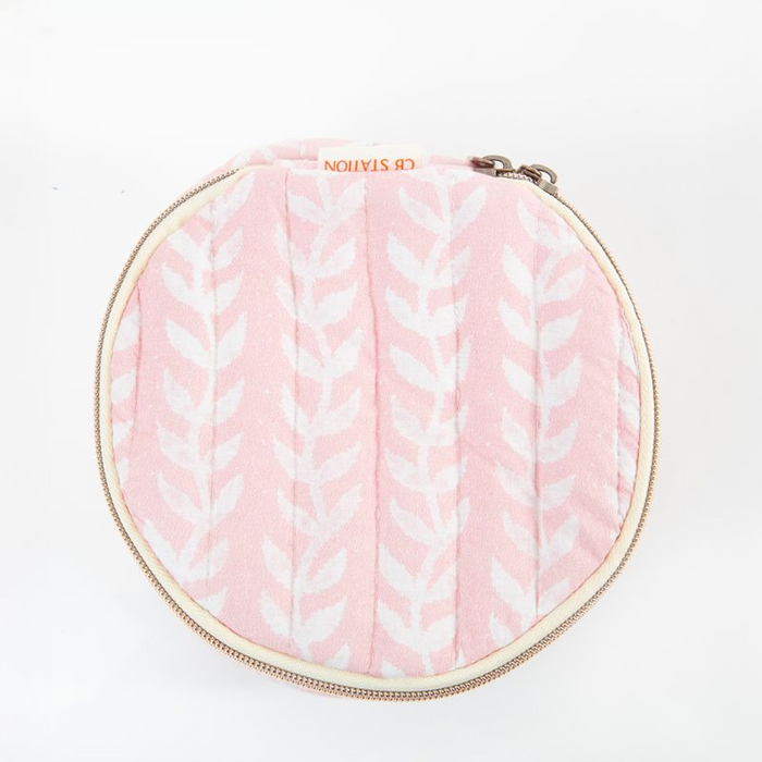 Block Print Circle Case in Powder Pink
