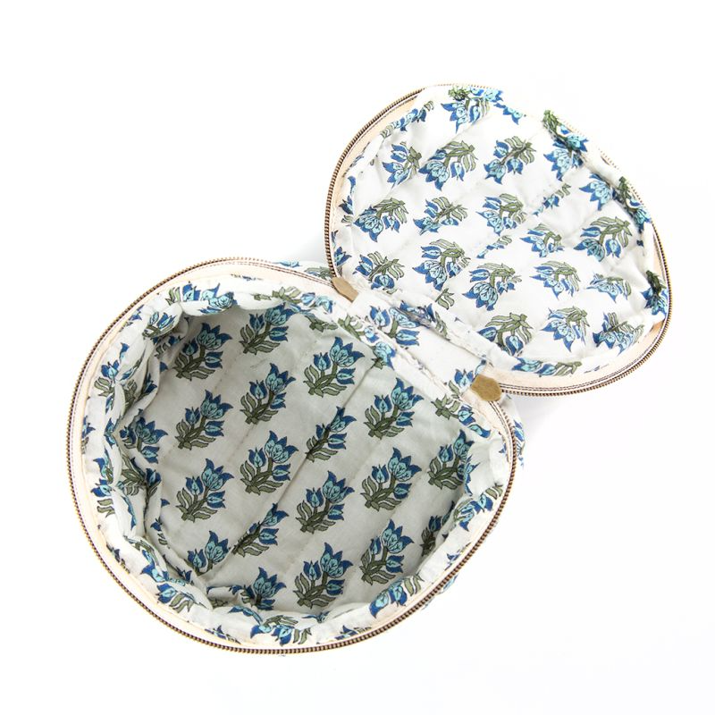 Block Print Circle Case in Aqua