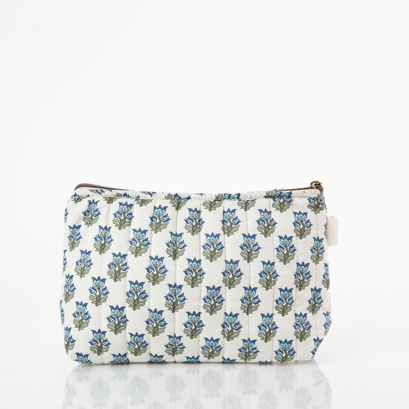 Ikat Quilted Zip Pouch-Lemons and Limes Boutique