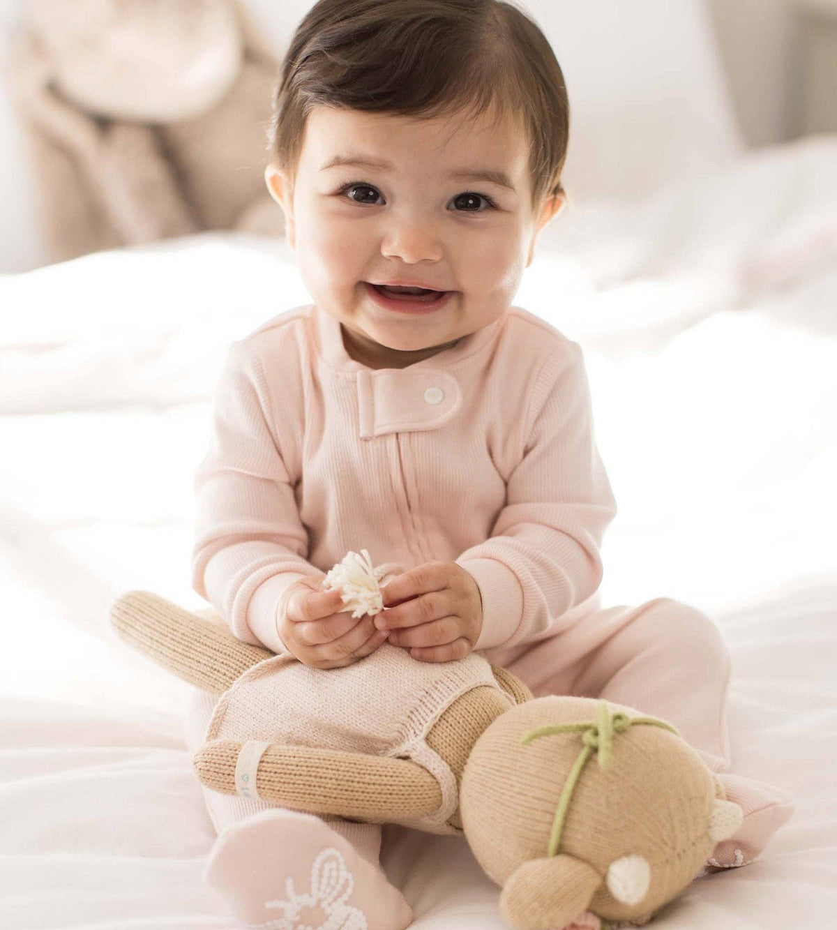 Solid Rib Organic Cotton Sleep & Play in Ranunculus-Lemons and Limes Boutique