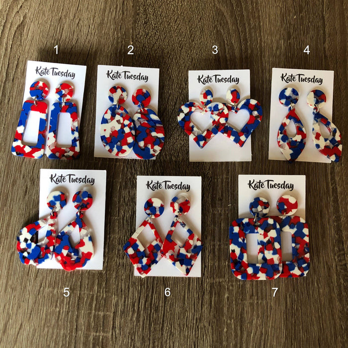 USA Resin Dangle Earrings-Lemons and Limes Boutique