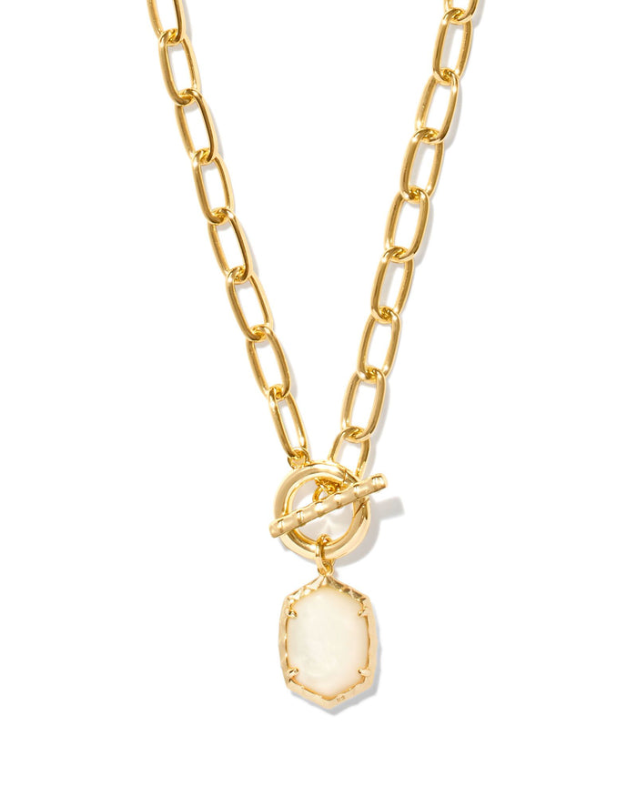 Daphne Link and Chain Necklace in Gold Ivory Mother of Pearl by Kendra Scott-Lemons and Limes Boutique